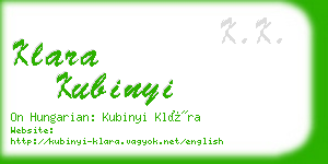 klara kubinyi business card